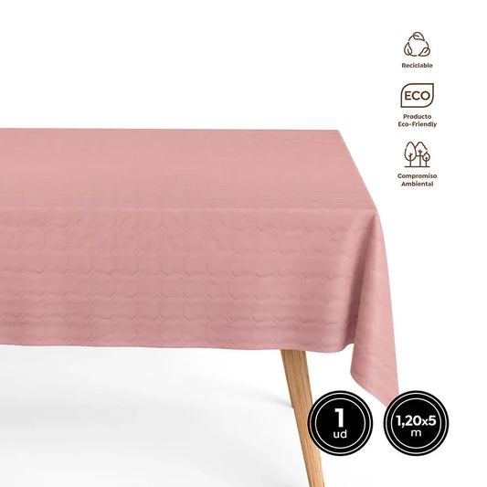 MANTEL ROLLO BIO. ROSA PASTEL 1,2X5M - yupiparty