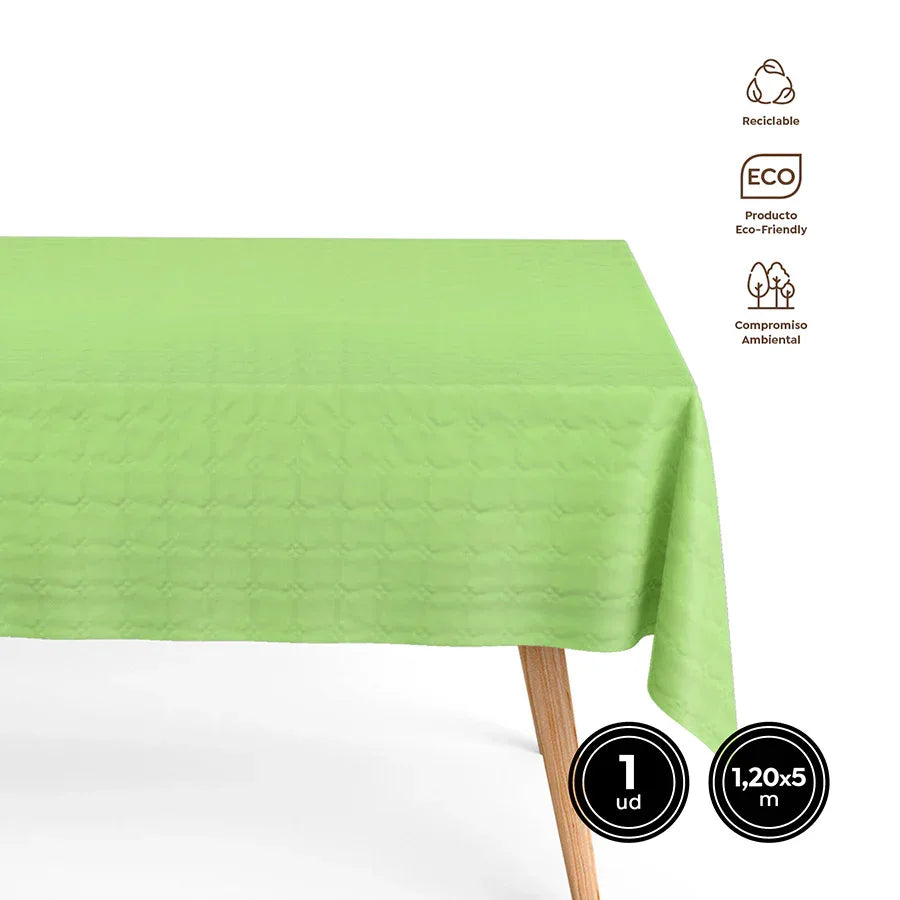 MANTEL ROLLO BIOD. VERDE LIMA 1,2X5M - yupiparty