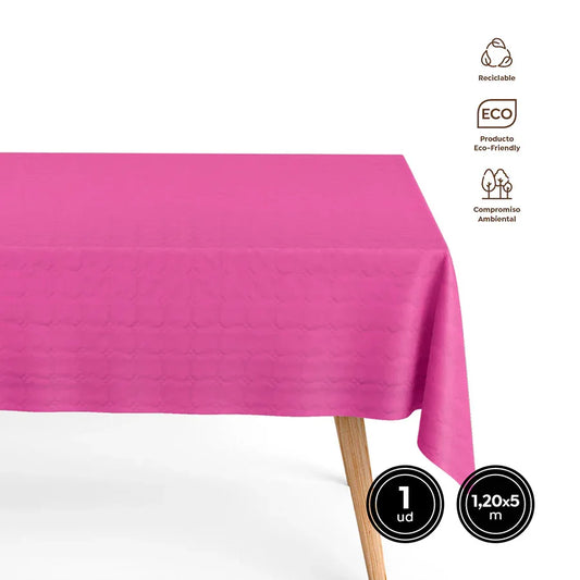 MANTEL ROLLO BIOD. ROSA 1,2X5M - yupiparty