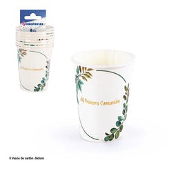 VASO COMUNION ORO HOJAS 8PCS - yupiparty