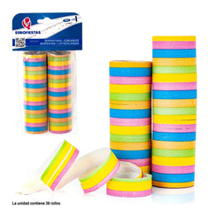 SERPENTINAS 36 ROLLOS COLORES PQ.12 C/14 - yupiparty