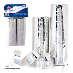 SERPENTINAS 36 ROLL.HOLOG.ESTRELL.PLATA - yupiparty