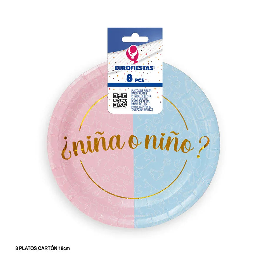 Platos Baby Shower Niño o Niña - Vajilla Desechable Colores - yupiparty