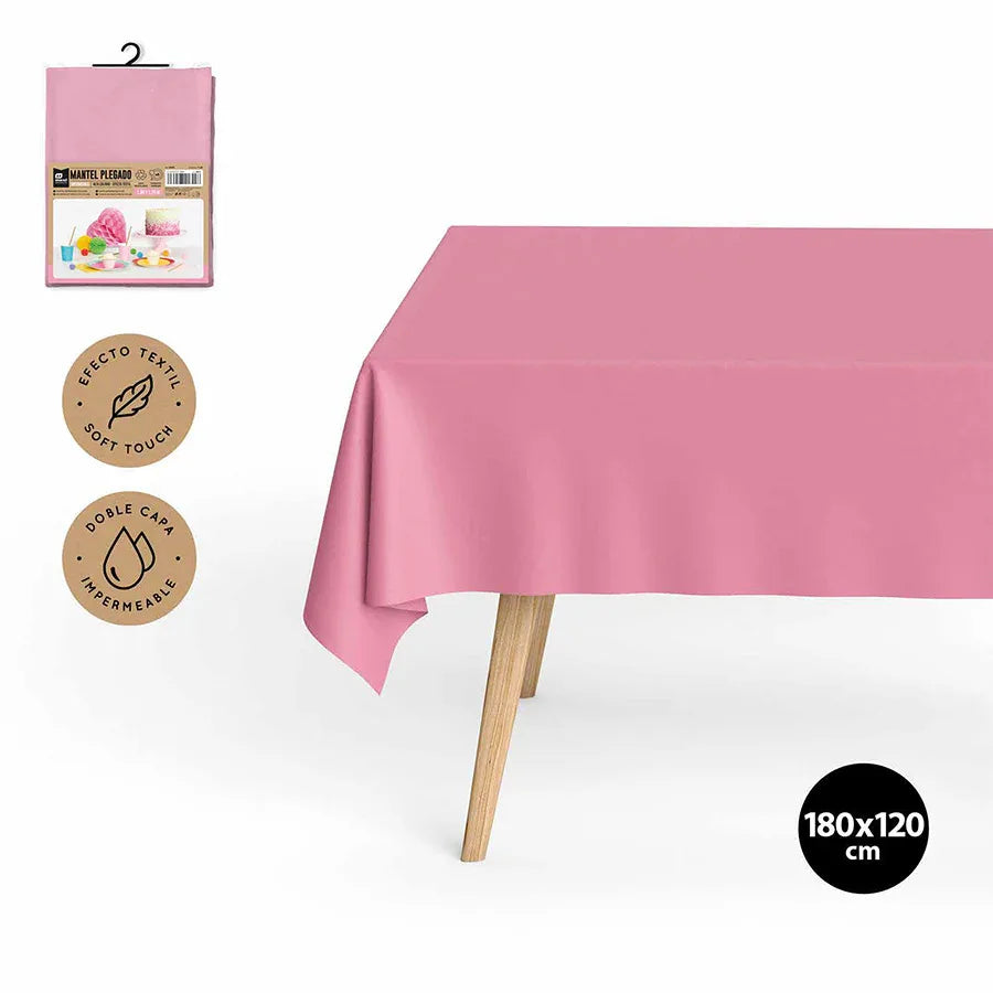 MANTEL IMPERM. PLEGADO ROSA PASTEL 1,2X1 - yupiparty
