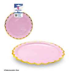 PLATO PASTEL 18CM ROSA - yupiparty
