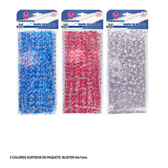1 PAPEL CELOFAN 95x67cm TRANSP.ESTRELLAS - yupiparty