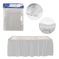 FALDON PLISADO BLANCO PARA MESA - yupiparty