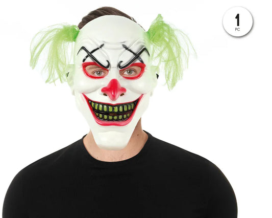 MASCARA PLASTICO PAYASO PELO - yupiparty