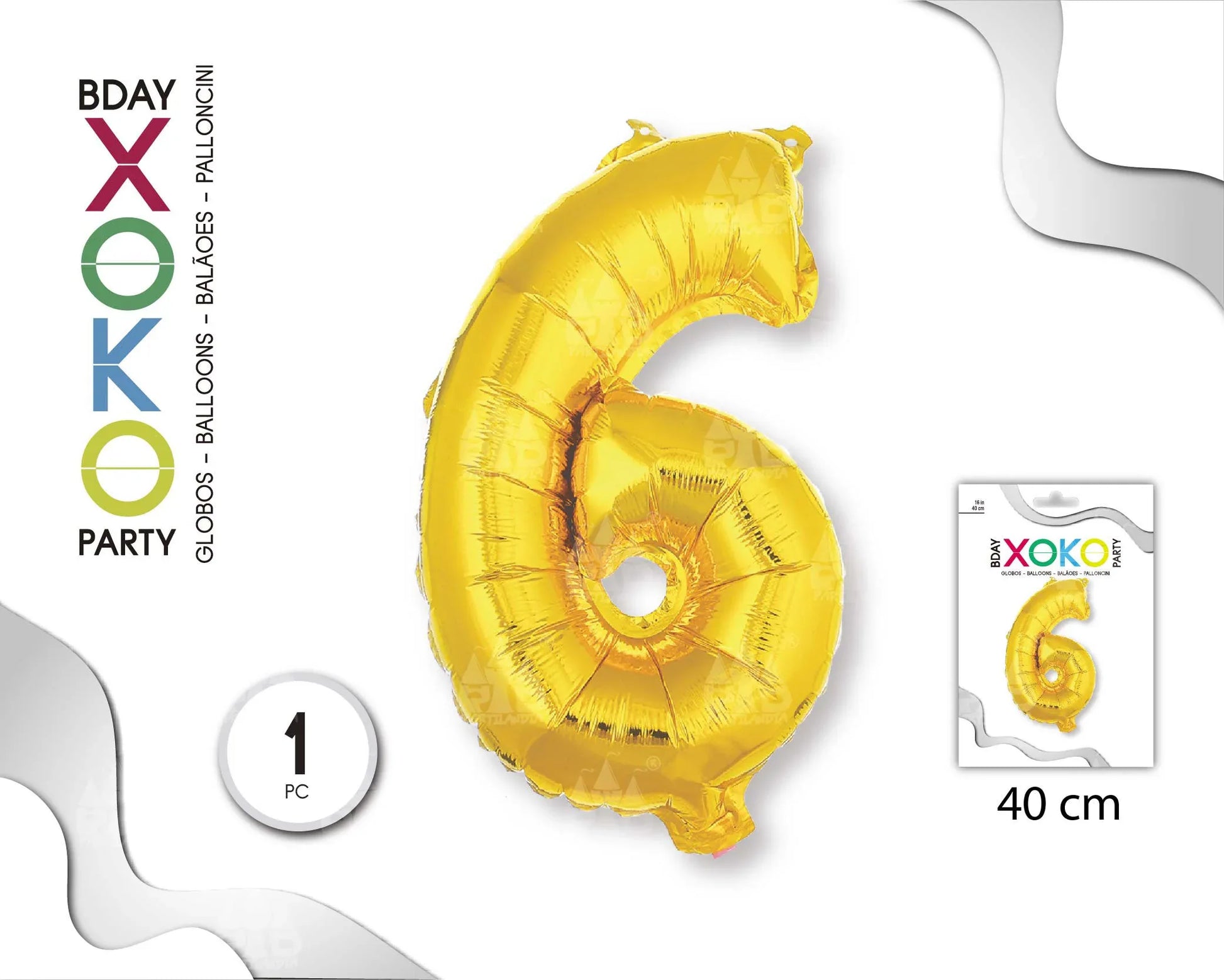 GLOBO FOIL 18/45CM ORO 6 - yupiparty