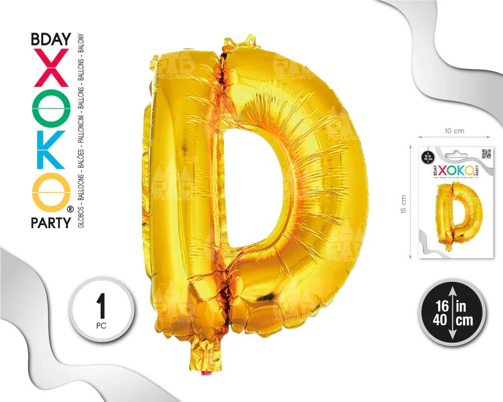 GLOBO FOIL 16/40CM ORO D - yupiparty