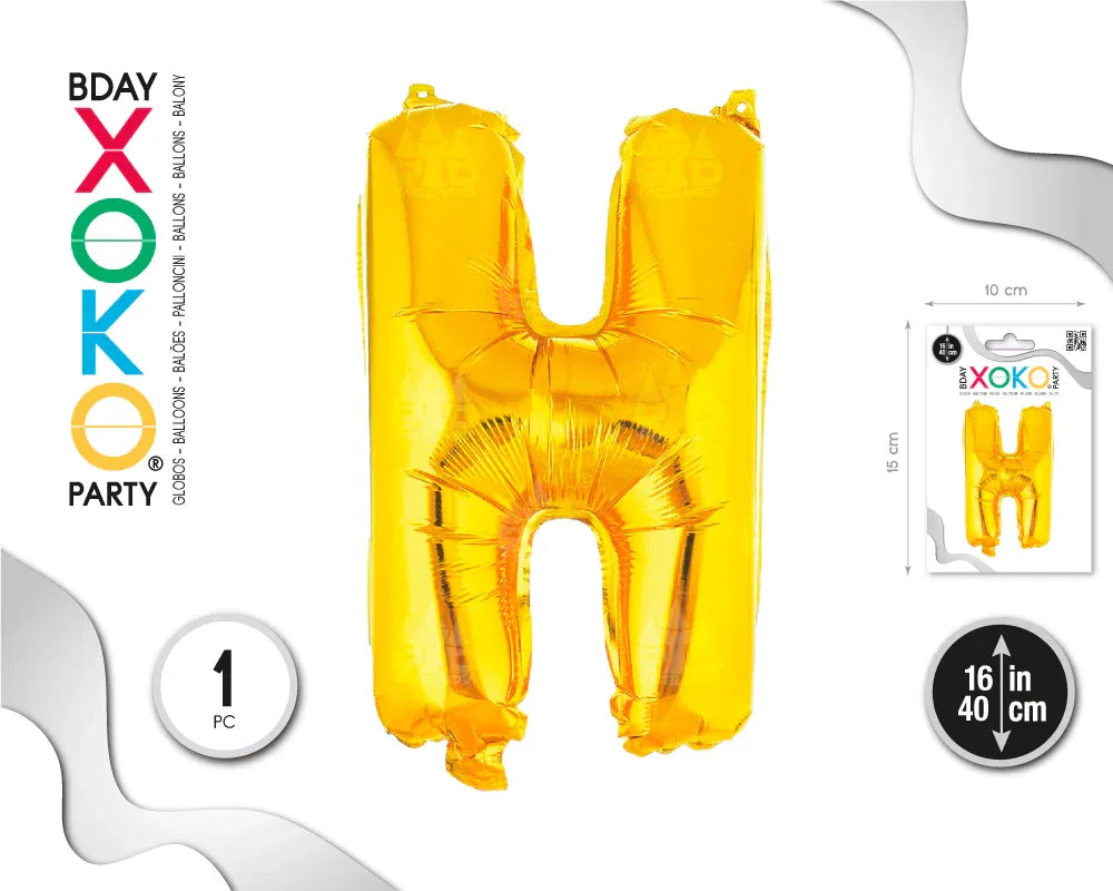 GLOBO FOIL 16/40CM ORO H - yupiparty