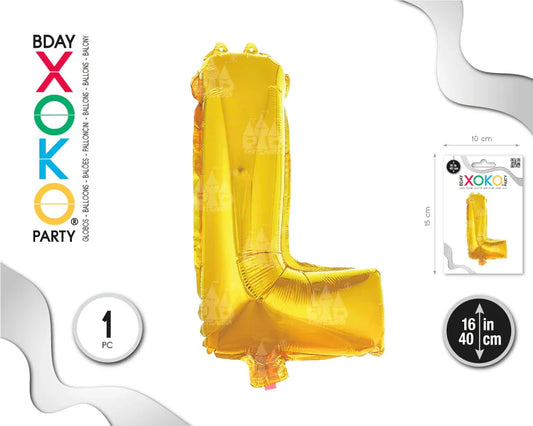 GLOBO FOIL 16/40CM ORO L - yupiparty