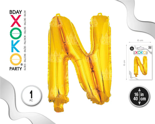 GLOBO FOIL 16/40CM ORO N - yupiparty