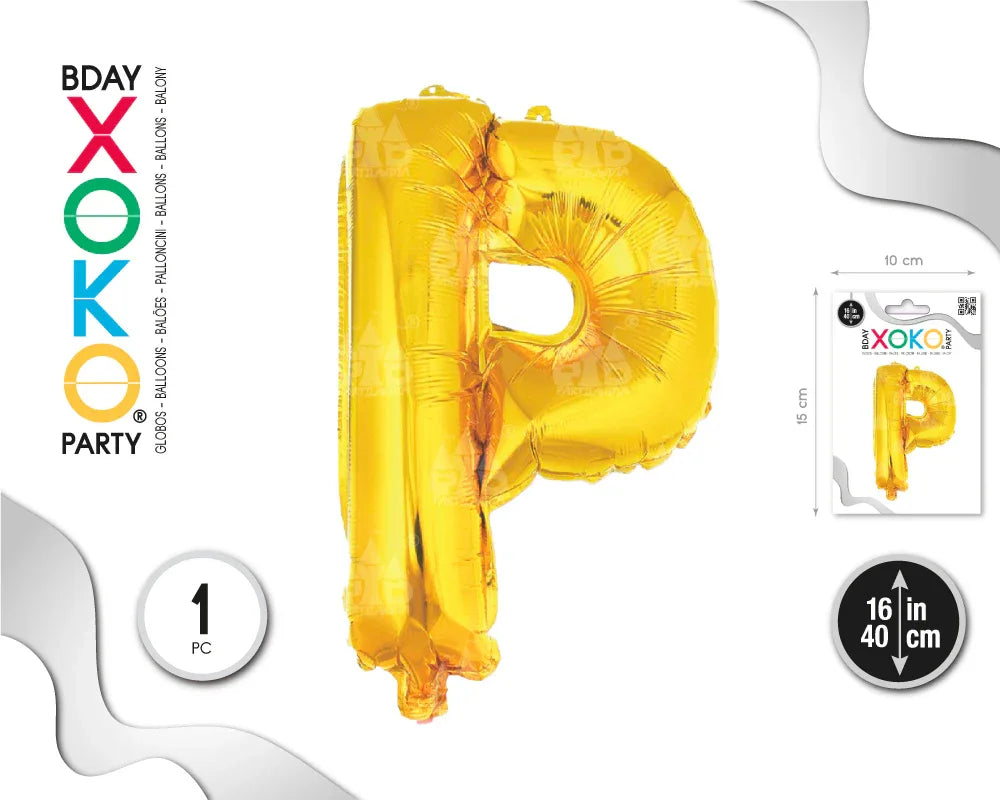 GLOBO FOIL 16/40CM ORO P - yupiparty