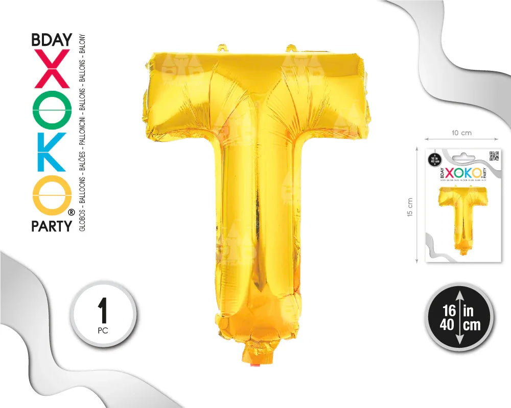 GLOBO FOIL 16/40CM ORO T - yupiparty