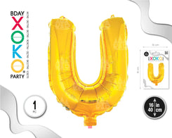 GLOBO FOIL 16/40CM ORO U - yupiparty