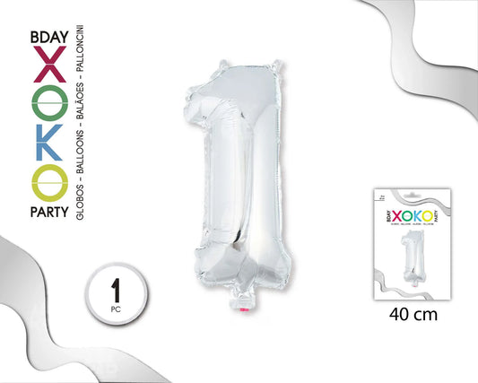 GLOBO FOIL 18/45CM PLATA 1 - yupiparty