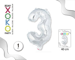 GLOBO FOIL 18/45CM PLATA 3 - yupiparty