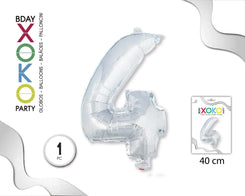 GLOBO FOIL 18/45CM PLATA 4 - yupiparty