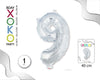 GLOBO FOIL 18/45CM PLATA 9 - yupiparty