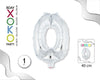 GLOBO FOIL 18/45CM PLATA 0 - yupiparty