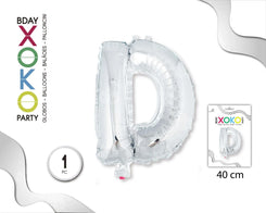 GLOBO FOIL 16/40CM PLATA D - yupiparty