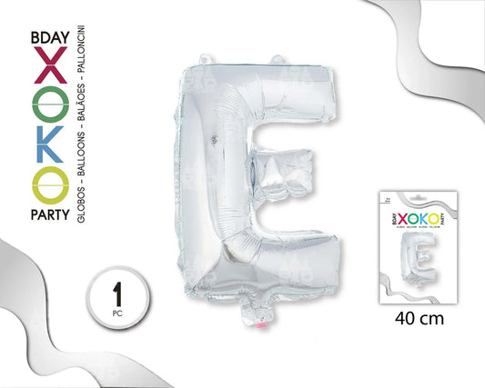 GLOBO FOIL 16/40CM PLATA E - yupiparty