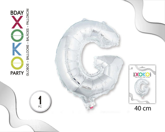 GLOBO FOIL 16/40CM PLATA G - yupiparty