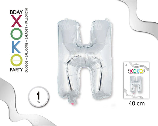 GLOBO FOIL 16/40CM PLATA H - yupiparty