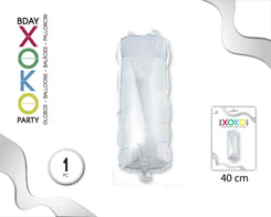 GLOBO FOIL 16/40CM PLATA I - yupiparty