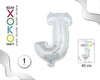 GLOBO FOIL 16/40CM PLATA J - yupiparty