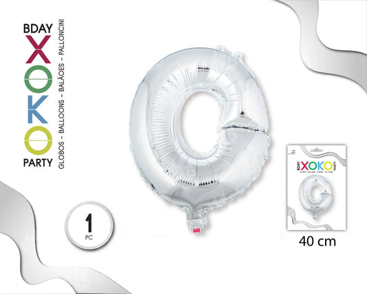 GLOBO FOIL 16/40CM PLATA O - yupiparty