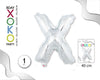 GLOBO FOIL 16/40CM PLATA X - yupiparty