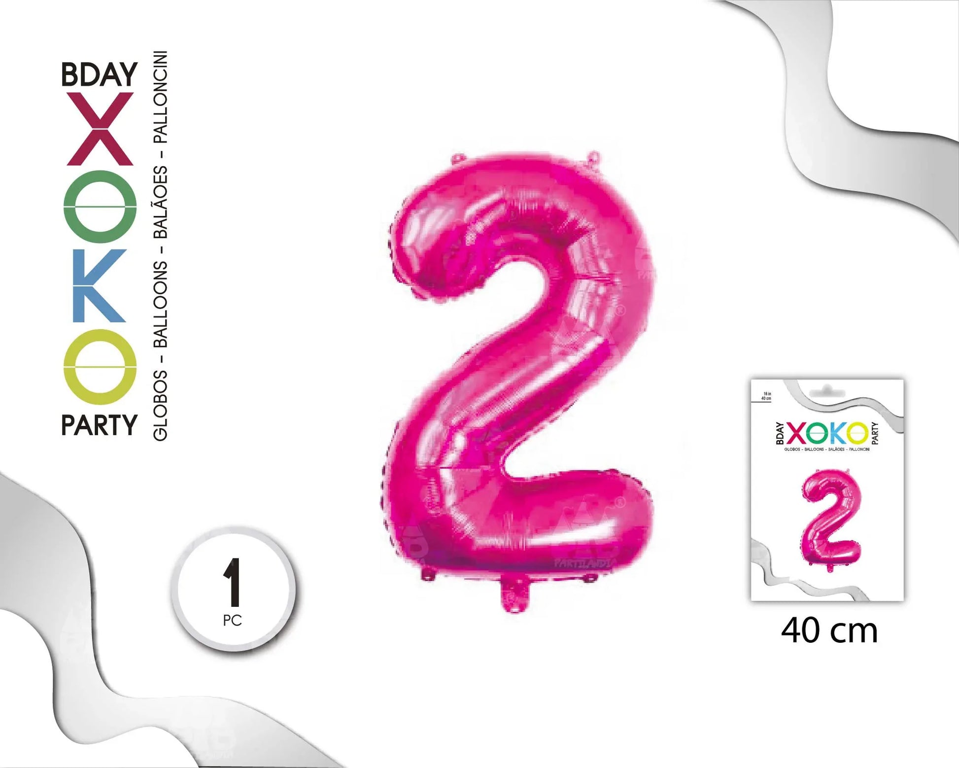 GLOBO FOIL 16/40CM FUCSIA 2 - yupiparty