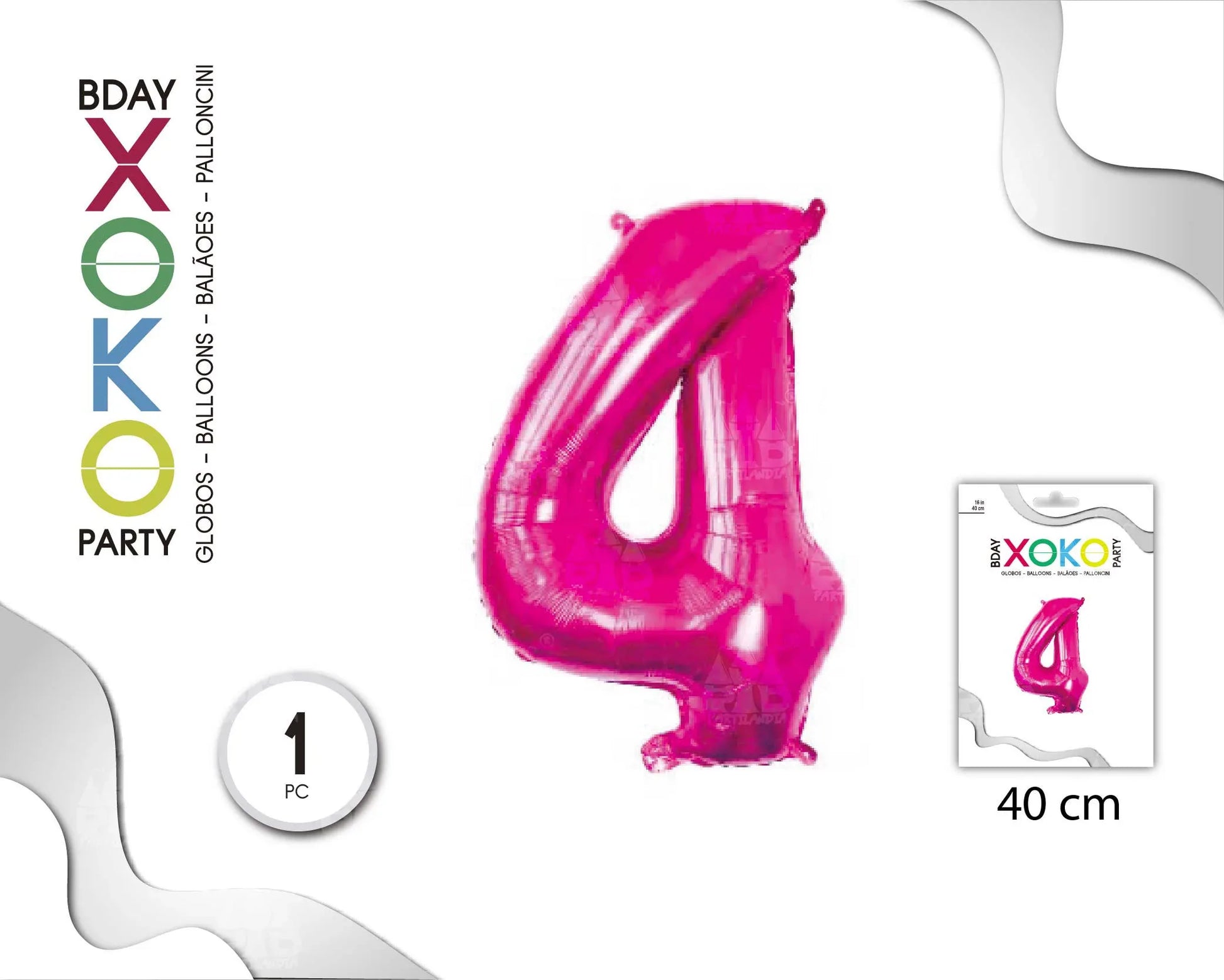 GLOBO FOIL 16/40CM FUCSIA 4 - yupiparty