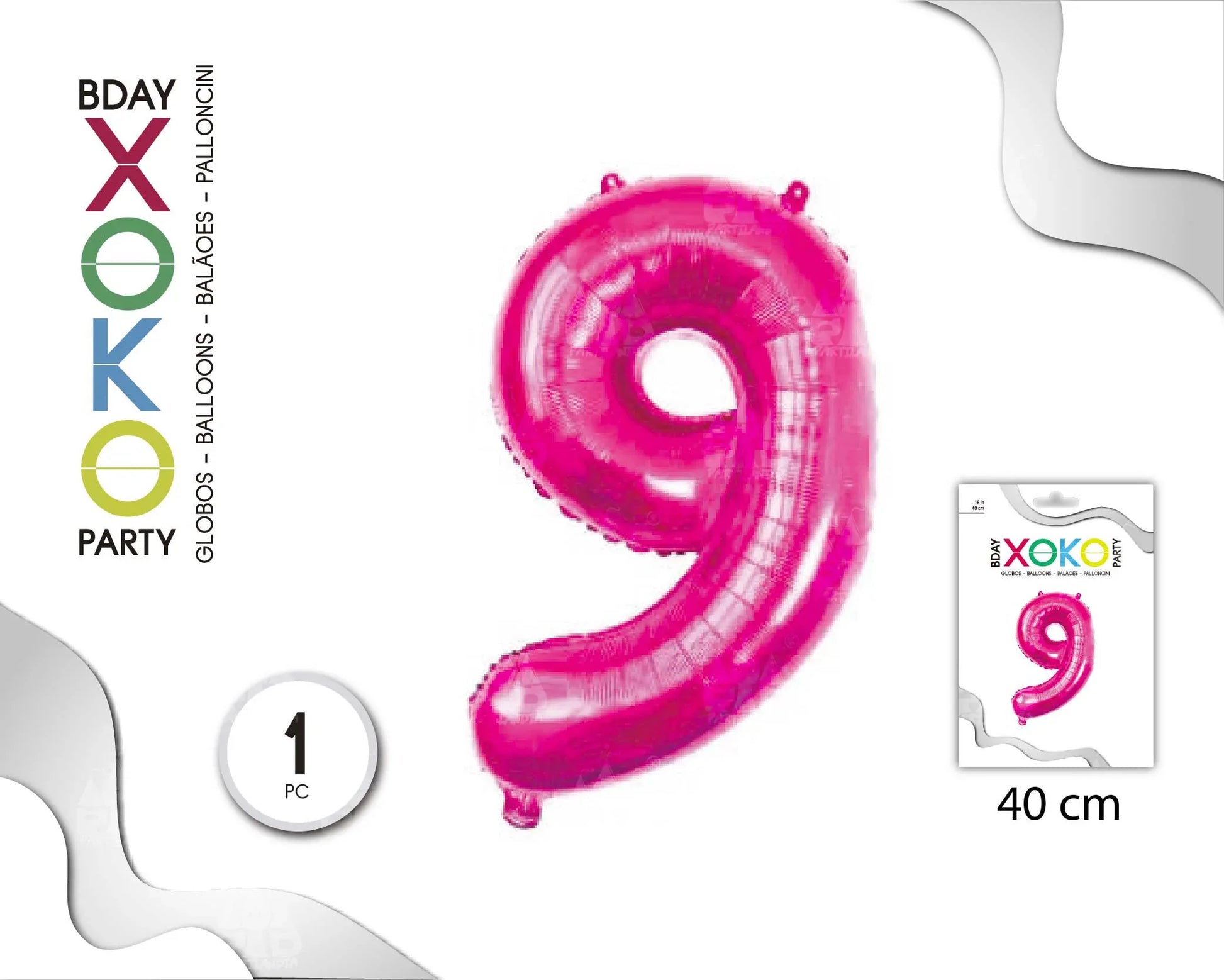 GLOBO FOIL 16/40CM FUCSIA 9 - yupiparty