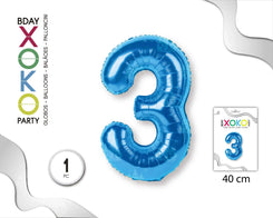 GLOBO FOIL 18/45CM AZUL 3 - yupiparty