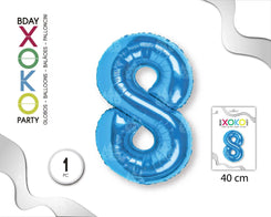 GLOBO FOIL 18/45CM AZUL 8 - yupiparty