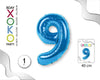 GLOBO FOIL 18/45CM AZUL 9 - yupiparty