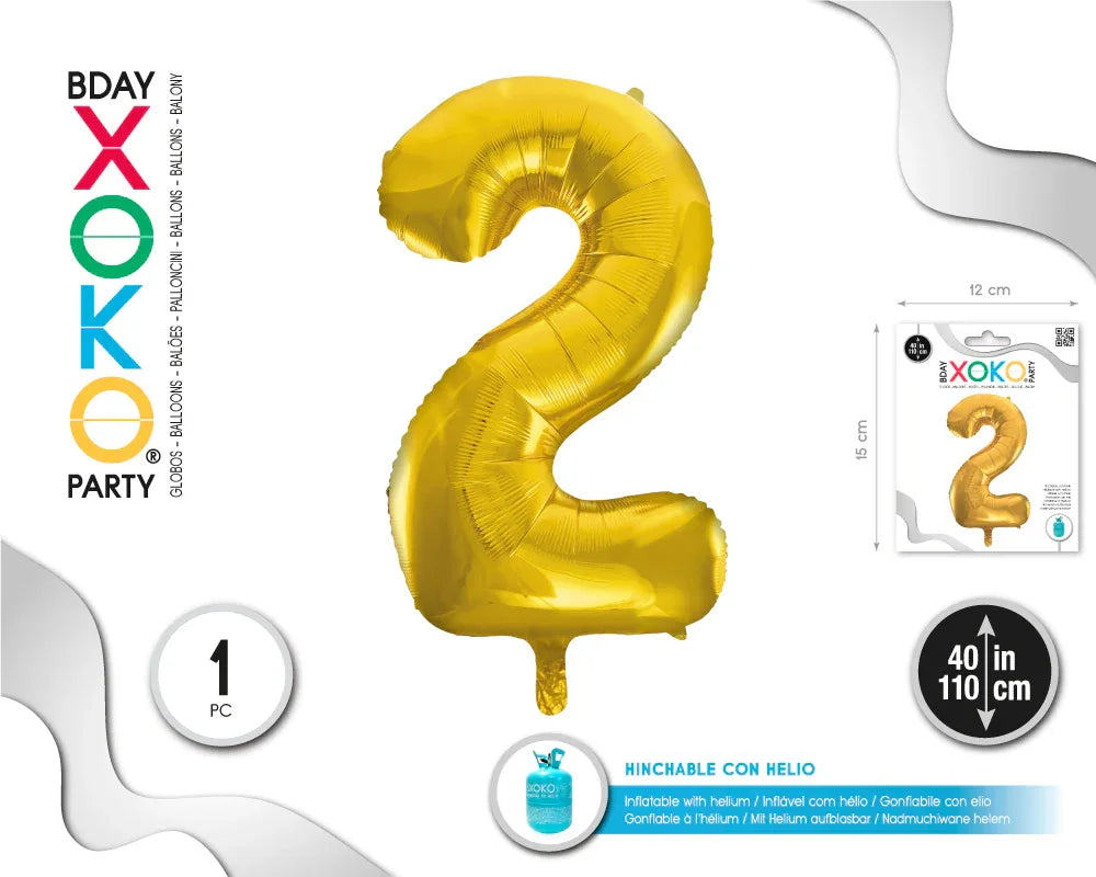 GLOBO FOIL 40/110CM ORO 2 - yupiparty