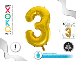 GLOBO FOIL 40/110CM ORO 3 - yupiparty