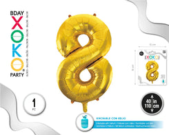 GLOBO FOIL 40/110CM ORO 8 - yupiparty