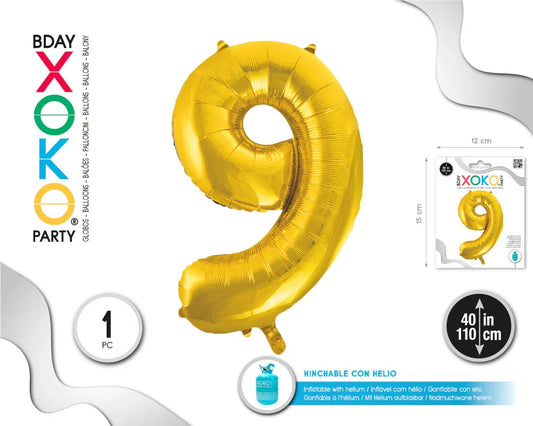 GLOBO FOIL 40/110CM ORO 9 - yupiparty