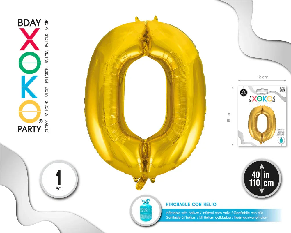 GLOBO FOIL 40/110CM ORO 0 - yupiparty