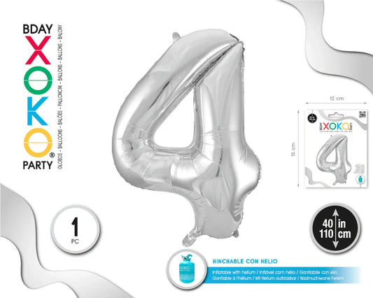 GLOBO FOIL 40/110CM PLATA 4 - yupiparty