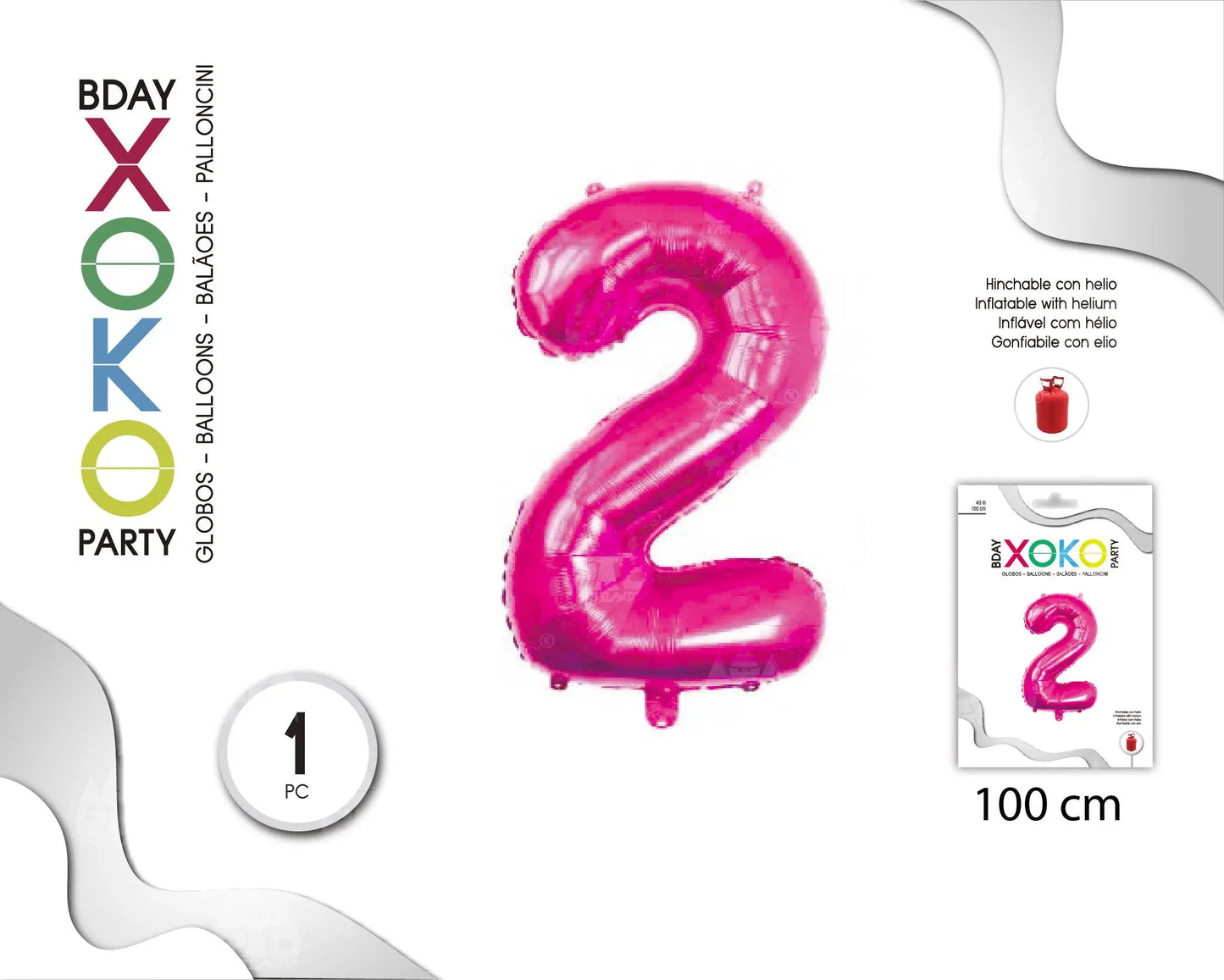 GLOBO FOIL 40/110CM FUCSIA 2 - yupiparty