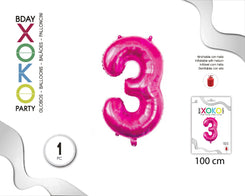 GLOBO FOIL 40/110CM FUCSIA 3 - yupiparty