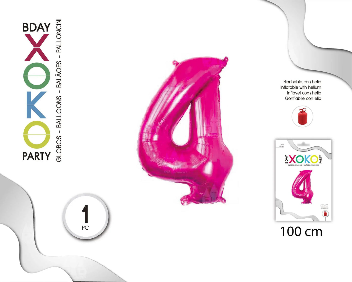 GLOBO FOIL 40/110CM FUCSIA 4 - yupiparty