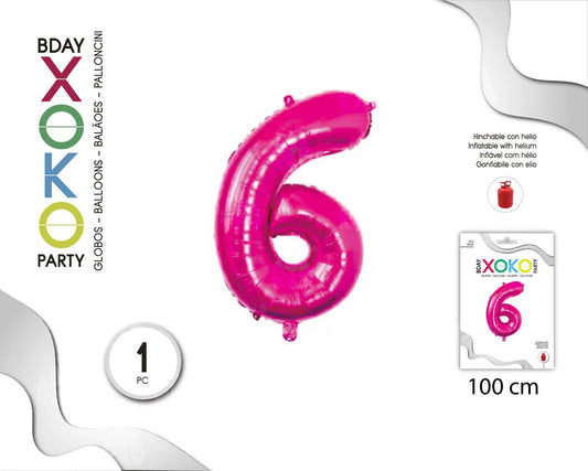 GLOBO FOIL 40/110CM FUCSIA 6 - yupiparty