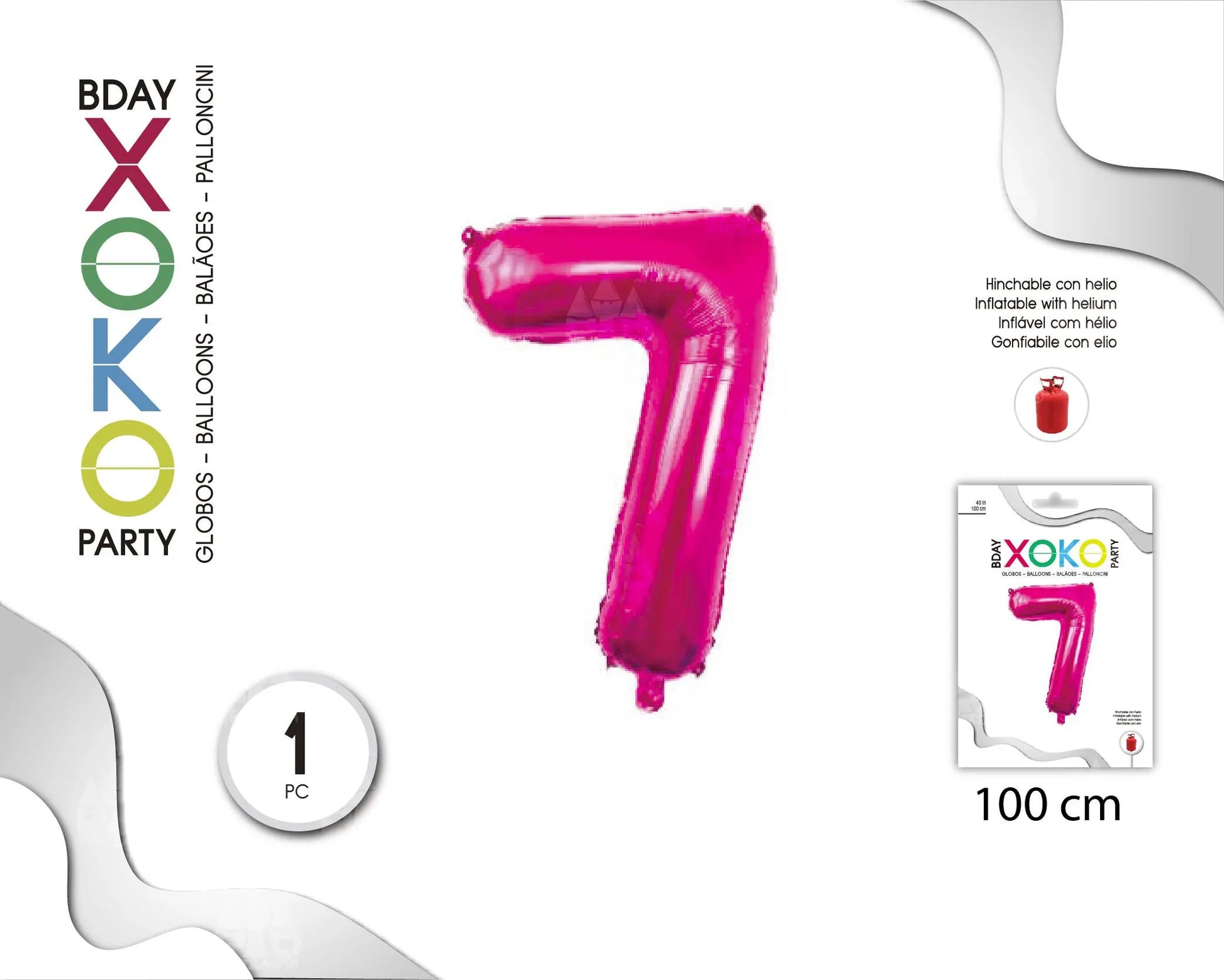 GLOBO FOIL 40/110CM FUCSIA 7 - yupiparty